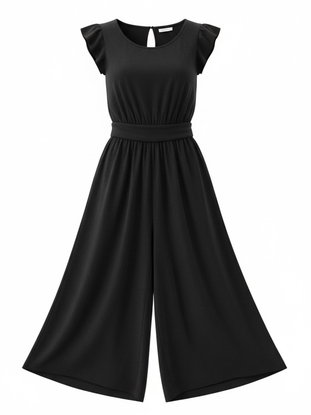 Cynthia Rowley Black Flutter Sleeve Capri Jumpsuit – XS